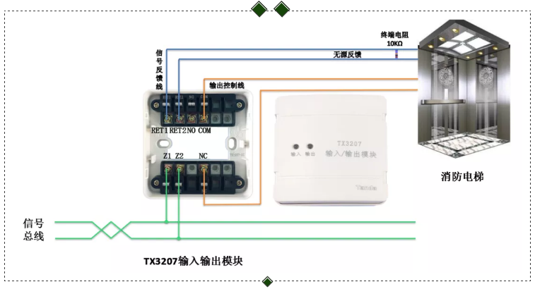 消防电梯模块接线